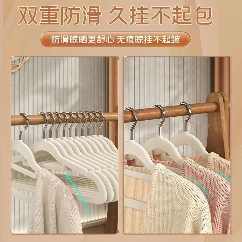 植毛ハンガー家庭用ハンガー専用の痕跡のないセーターの滑り止め防止肩の角整理師は服で卸売りします。|undefined