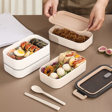 保鲜盒点心盒日式饭盒双层上班族分隔型餐盒微波炉加热学生便当盒