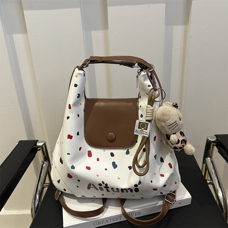 Bolso de mujer 2024 nuevo otoño y invierno retro gran capacidad de hombro único punto de onda de moda universal bolso suave