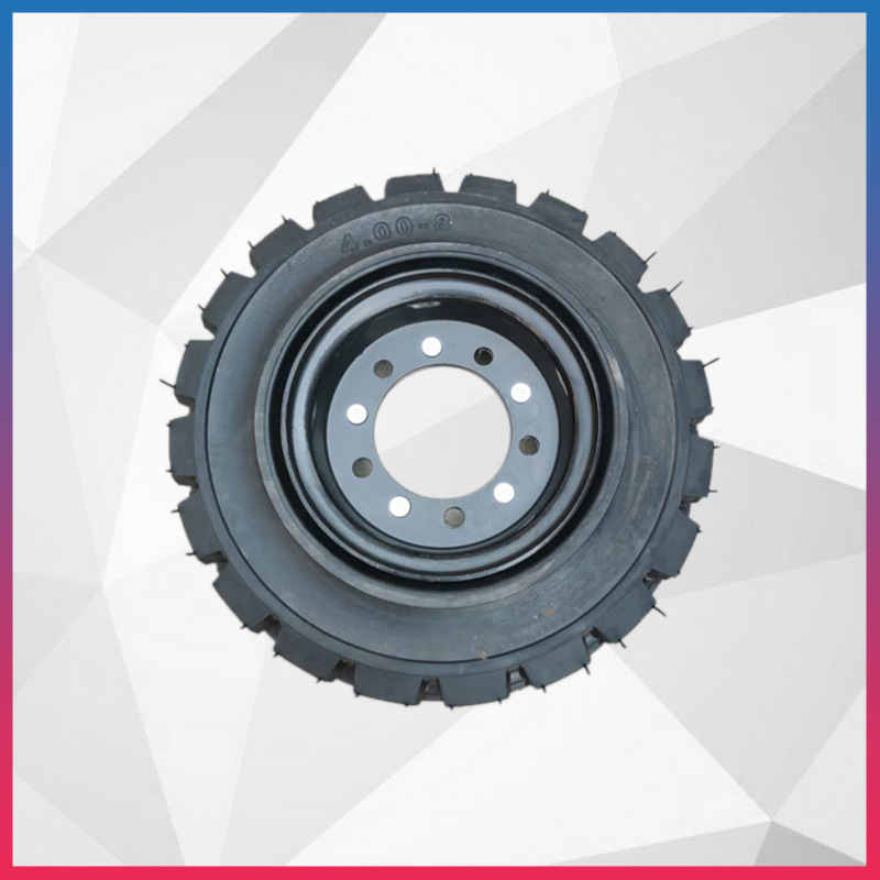 厂家供应工程机械叉车用轮胎 抗磨损轮胎 400-8实心胎五孔