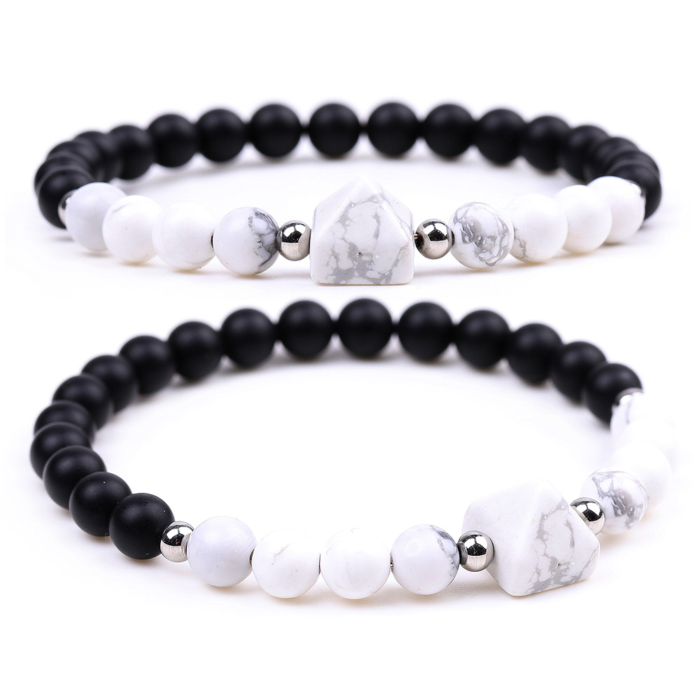 Fashion Round Natural Stone Beaded Polishing Bracelets 1 Piece display picture 4