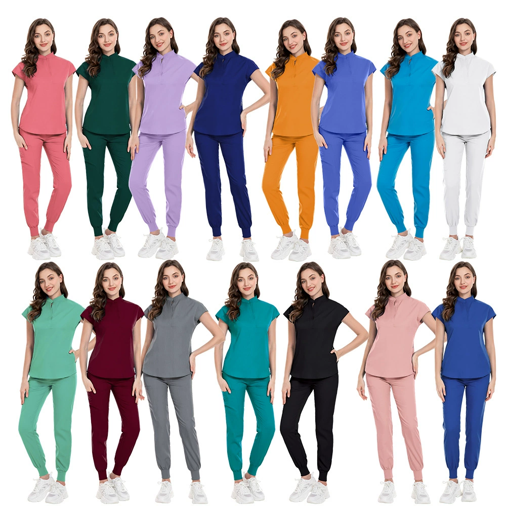 15 видов цветов медицинская форма чистящие брюки для кормления эластичный воротник-стойка медсестра одежда рабочая одежда для бега Amazon доставка