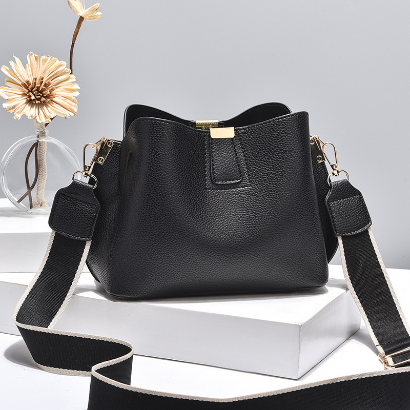 Bolsos de balde de textura mini bolsos de mujer litchi 2025 nuevo estilo de moda bolsos de hombro de color contraste bolsas de moda