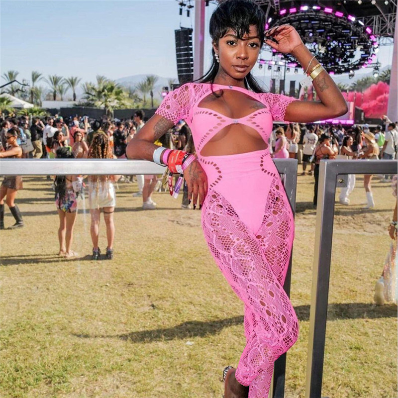 Feng – combinaison Sexy pour femmes, nouvelle collection automne 2024, ajourée, tricotée, fleur, crochet, taille haute, serrée_voghion.com