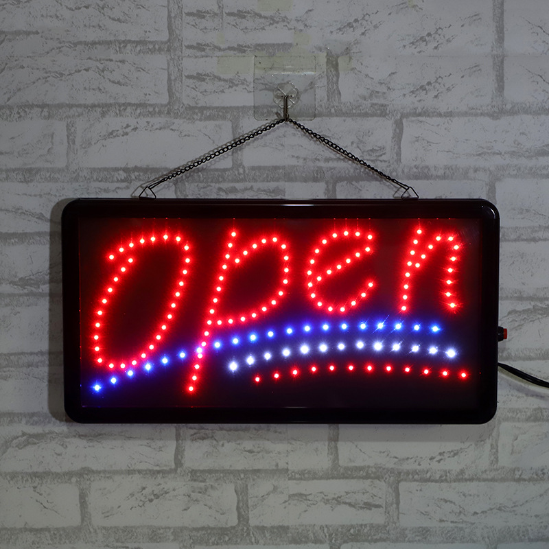 Led霓虹灯跨境电商高档发光字母open sign 广告牌标志装饰灯19*10