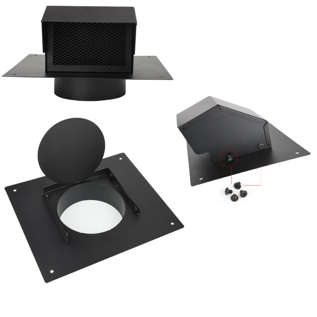 6房屋英寸屋顶通风口盖，带阻尼器的钢制屋顶排气孔，通风系统阁