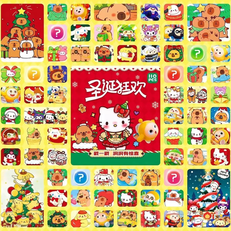 卡皮巴拉盲盒洞洞乐男女孩生日礼物卡通公仔盲盒玩具儿童戳戳乐|undefined