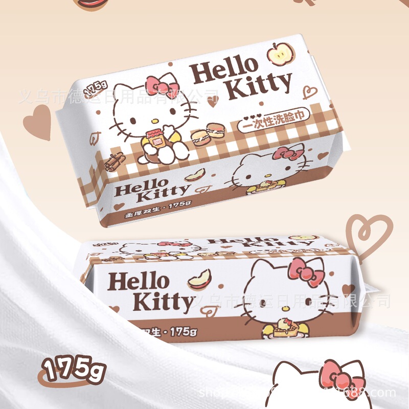 サンリオ本物の kt 猫洗顔タオル増粘使い捨て洗顔タオル漫画取り外し可能な綿ソフトタオル卸売|undefined