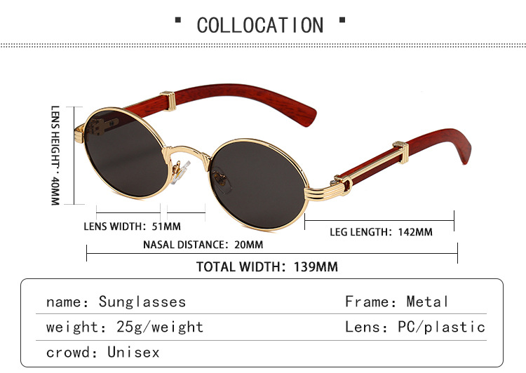 33g Weight Full Frame Glasses Structure Sunglasses Classification PC, UV400 Protection Lens Material Oval Frame Glasses Style Daily, Street Occasion Solid Color Pattern Unisex Gender Retro, Simple Style Style Retro Simple Style Solid Color PC UV400 Protection Oval Frame Full Frame Women's Sunglasses 4