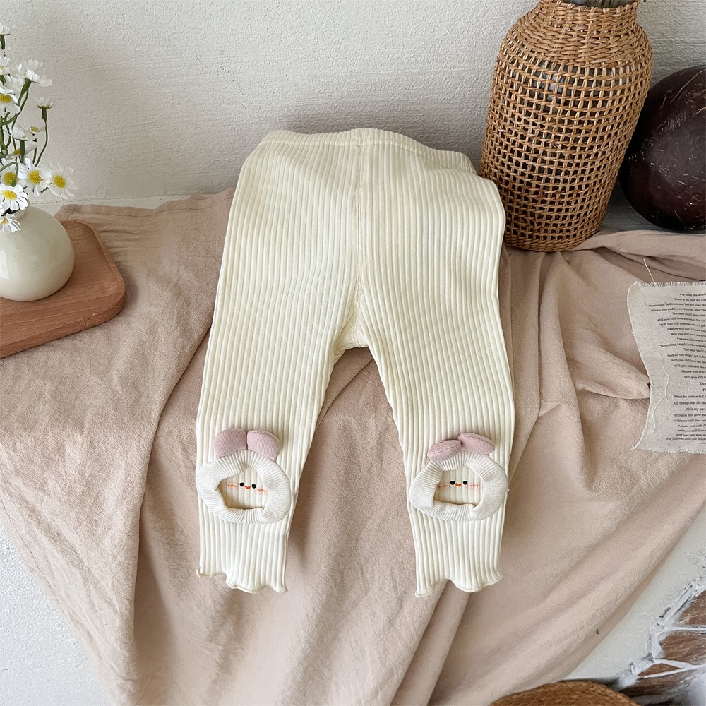 2024 primavera y otoño nuevo estilo ins versión coreana de un tipo de bebé bebé dulce y lindo 0-3 años de edad leggings elásticos exteriores 1