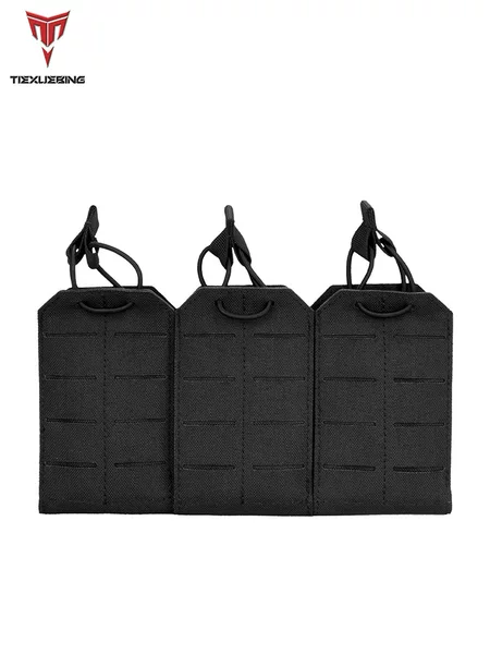 Tactical Vest 556 Triple Magazine Pouch MOLLE Laser-Cut Military Accessory Bag Nylon Wear-Resistant Magazine Pouch