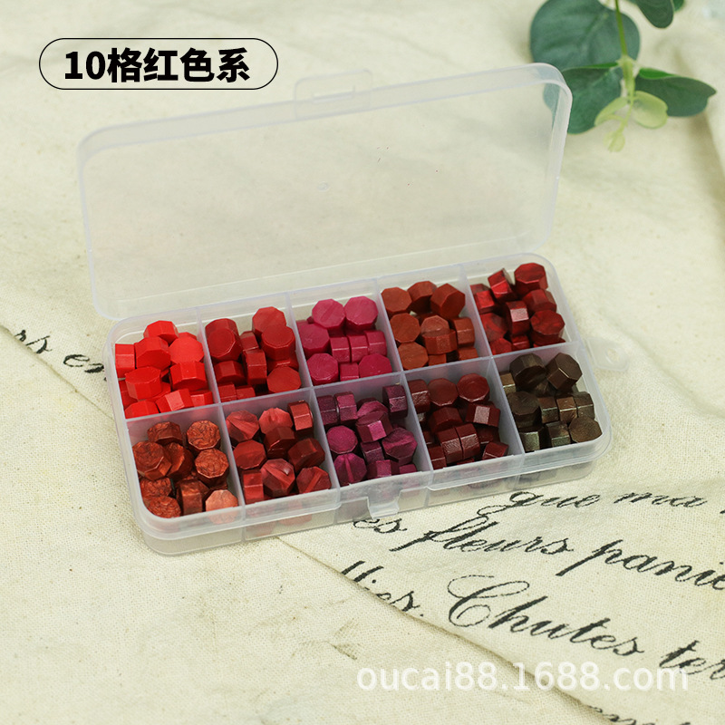 Fuego pintura cera grano traje de color mezclado 24 caja de cuadros de color ocho lados fuego pintura sellado cera fuego pintura sello cera grano fábrica al por mayor