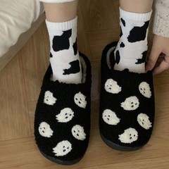 跨境万圣节棉拖鞋爆款幽灵午夜惊魂热卖保暖居家防滑情侣同款棉拖