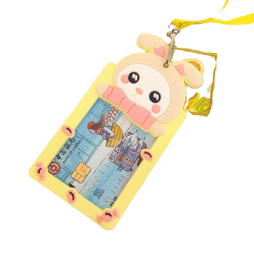 Creative three-dimensional bus card holder, soft rubber student halter card holder, cute cartoon bank card holder, LOGO can be added