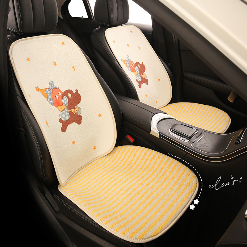 星星人冬季毛绒保暖卡通可爱汽车坐垫适用于吉利银河L6 A7星愿E5