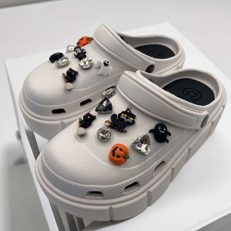 EVA Sandals Cross-border Punk Style Explosions Thick-soled Heightened Hole Shoes Women's Baotou Outwear Pumpkin Halloween suit