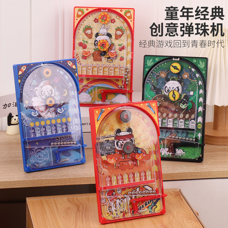 Children's handheld cartoon pinball plate medium catapult score maze ball game machine childhood classic nostalgic toy