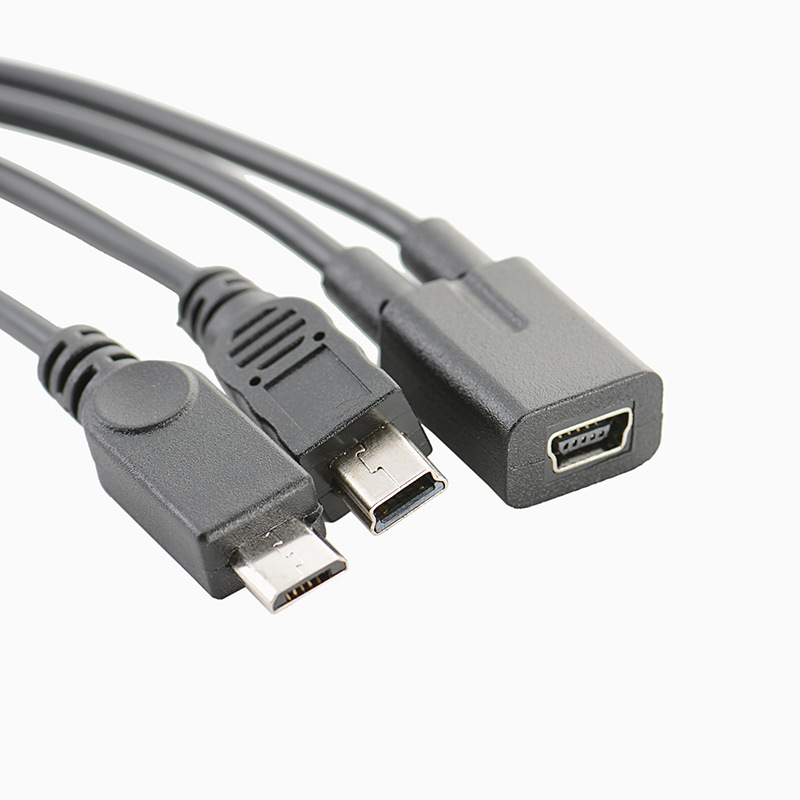 Mini cabeza femenina a mini 5p macho+micro5p macho 1/2 cable de carga de leva de rociado de instrumento de navegación_voghion.com