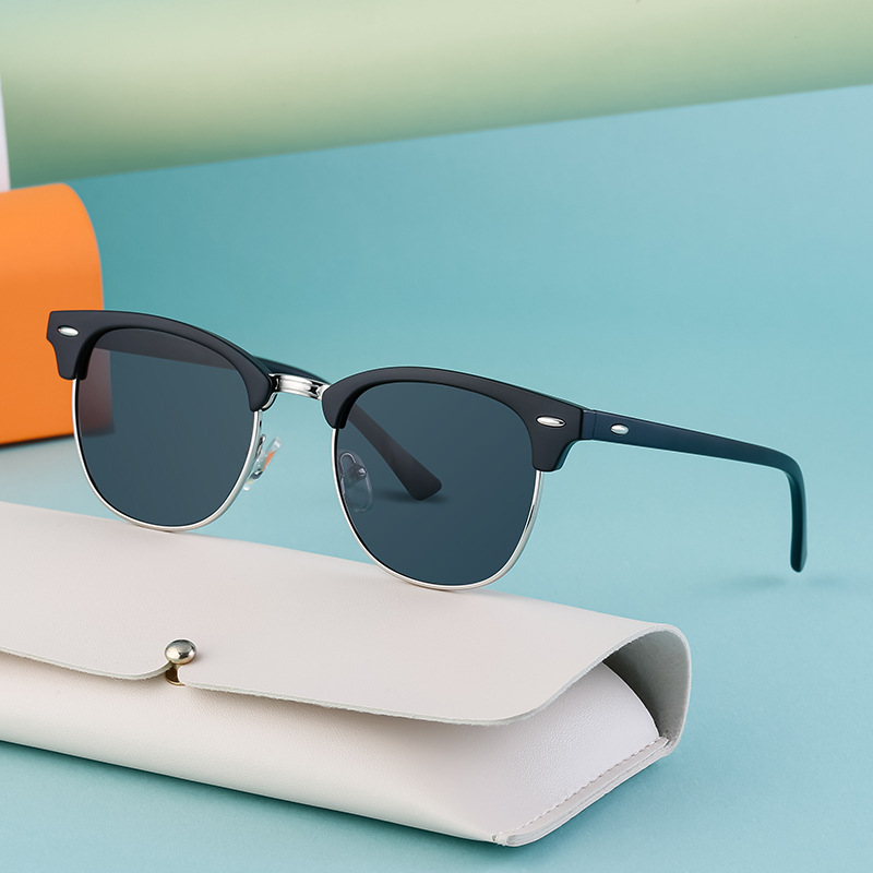 2024 New Fashion Trend Casual Versatile European and American Retro Eyebrow Polarized Sunglasses for Men Half Frame Sunglasses for Men and Women_voghion.com