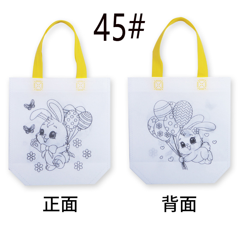 Bolsa de tela no tejida para graffiti, fiesta infantil, manualidades, pintura a mano, coloreado, bolso RPET CPCE