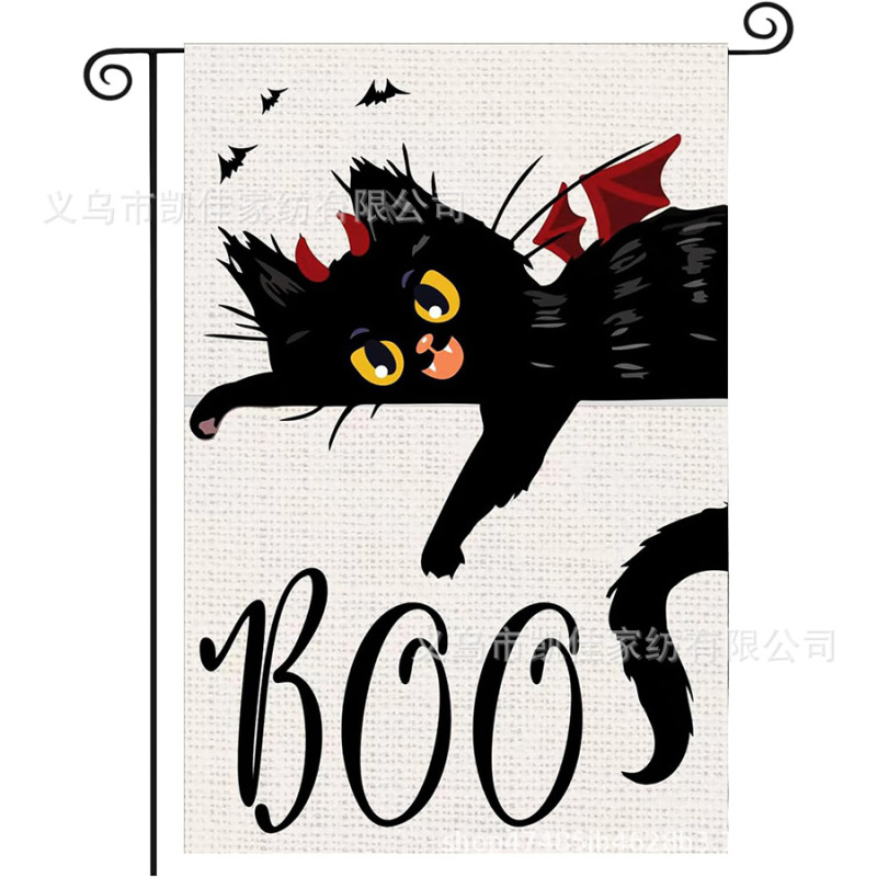 越境熱販売新型秋花園旗ハロウィーン黒猫幽霊装飾庭装メーカー直販|undefined