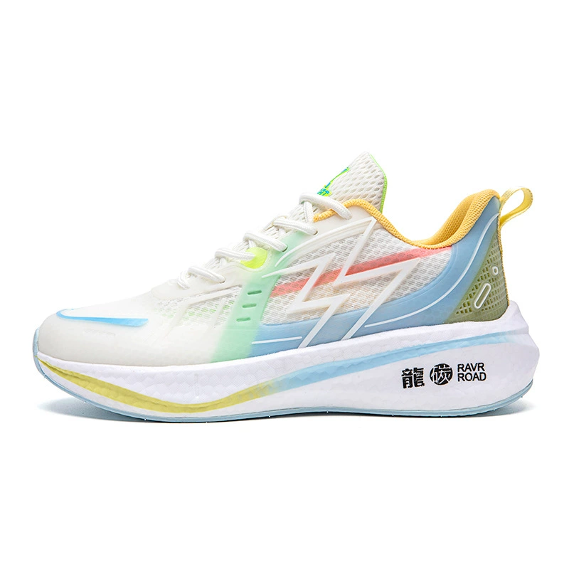 Professional carbon plate, sports shoes, fluorescence summer breathable footwear, soft sole