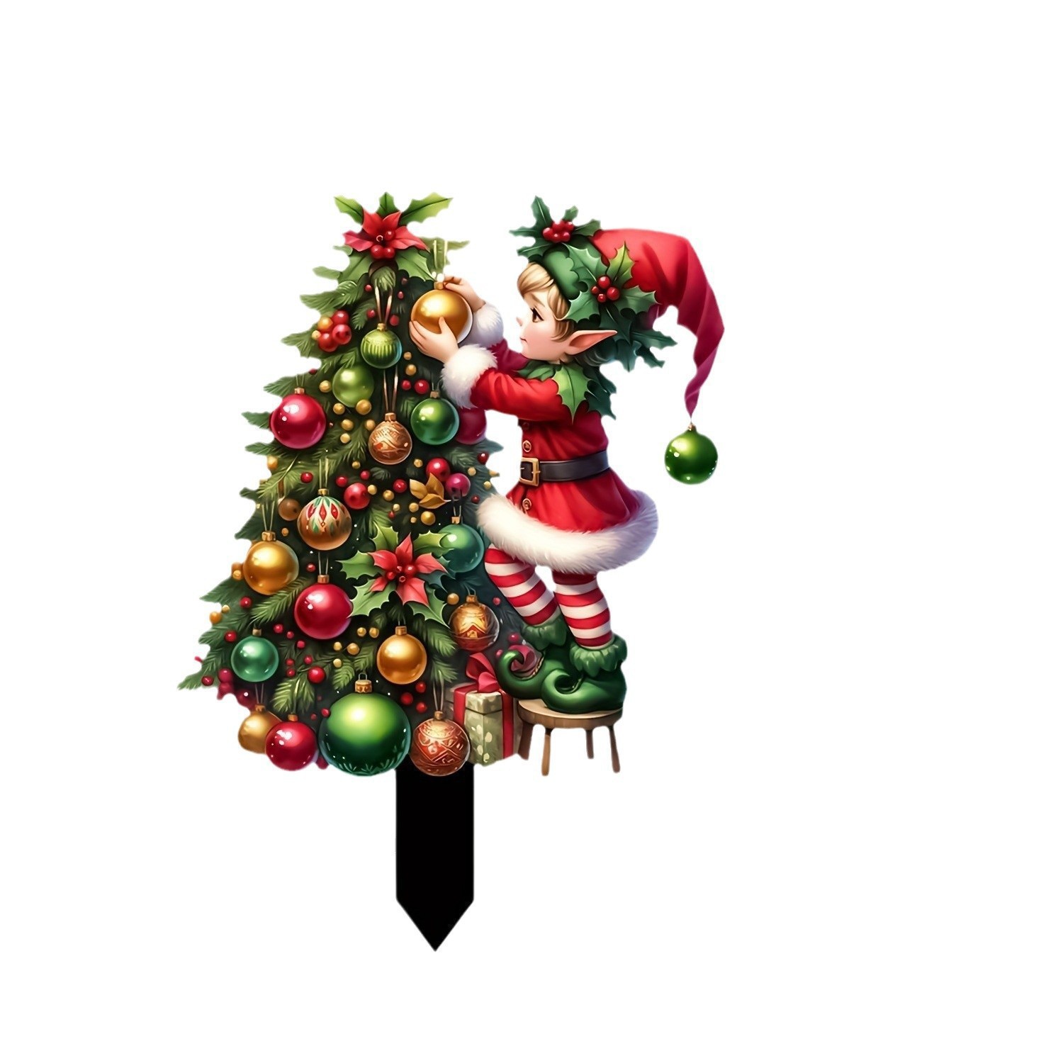 Nuevos productos transfronterizos de Navidad genio y árboles jardín interior y exterior acrílico inserción infantil interesante inserción