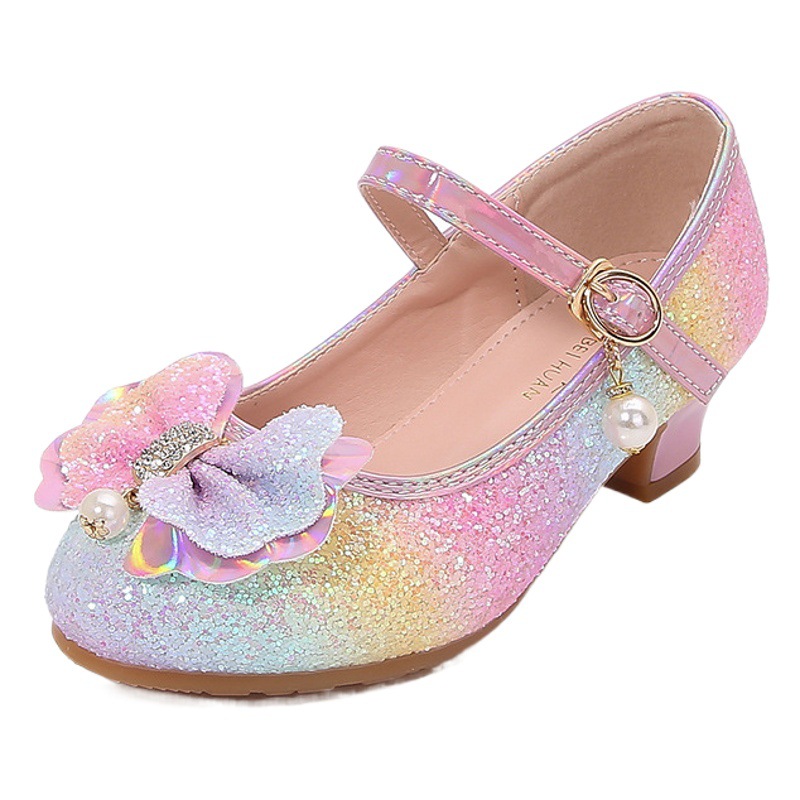 Zapatos de vestir de tacón alto para niña Princesa Mary Jane boda fiesta tacones altos flor dama de honor rendimiento de los niños zapatos de cuero individuales