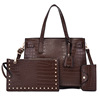 Fashionable retro one-shoulder bag, crocodile print