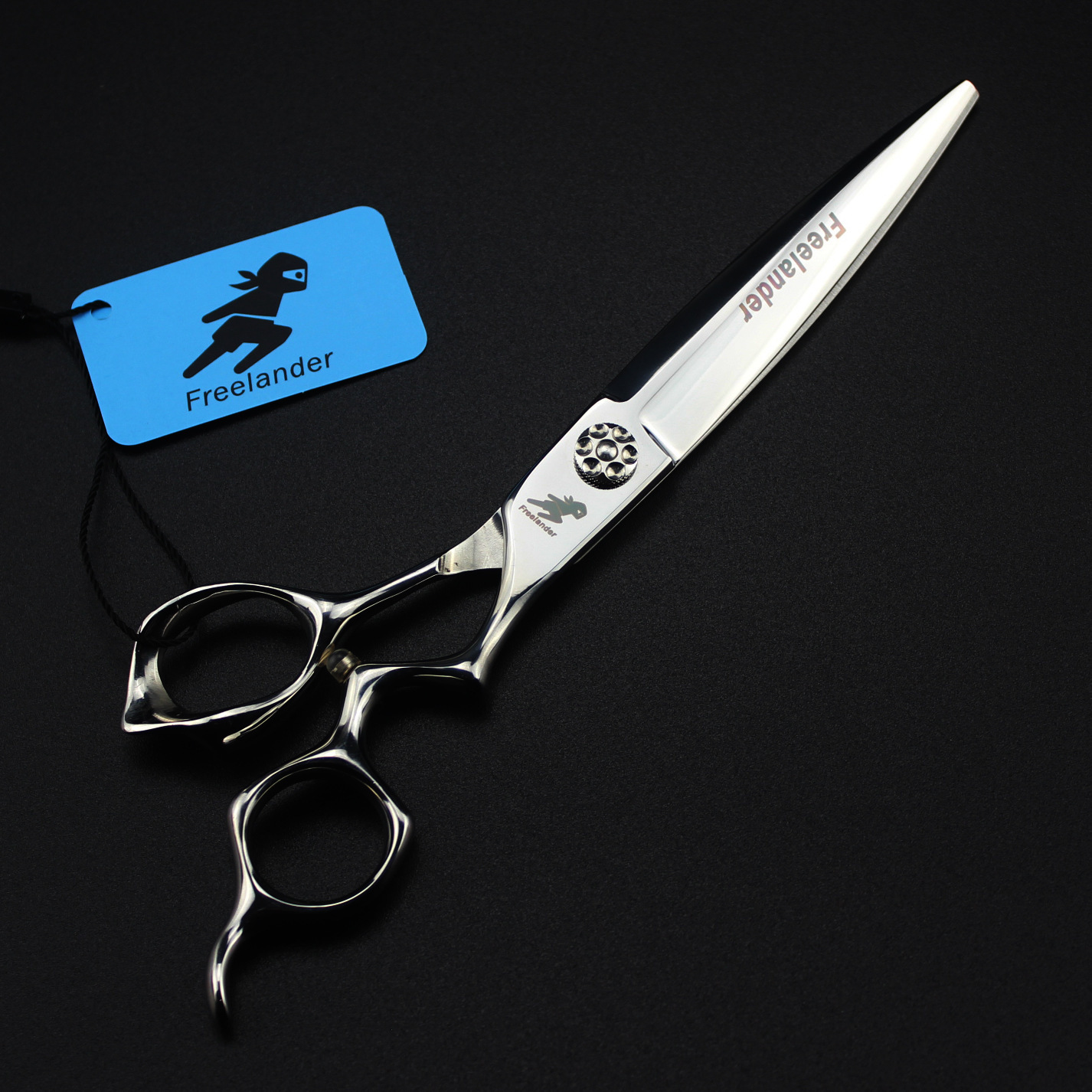 Forbici da parrucchiere curve e spesse con lama scorrevole grande da 7 pollici, fornite con custodia._voghion.com