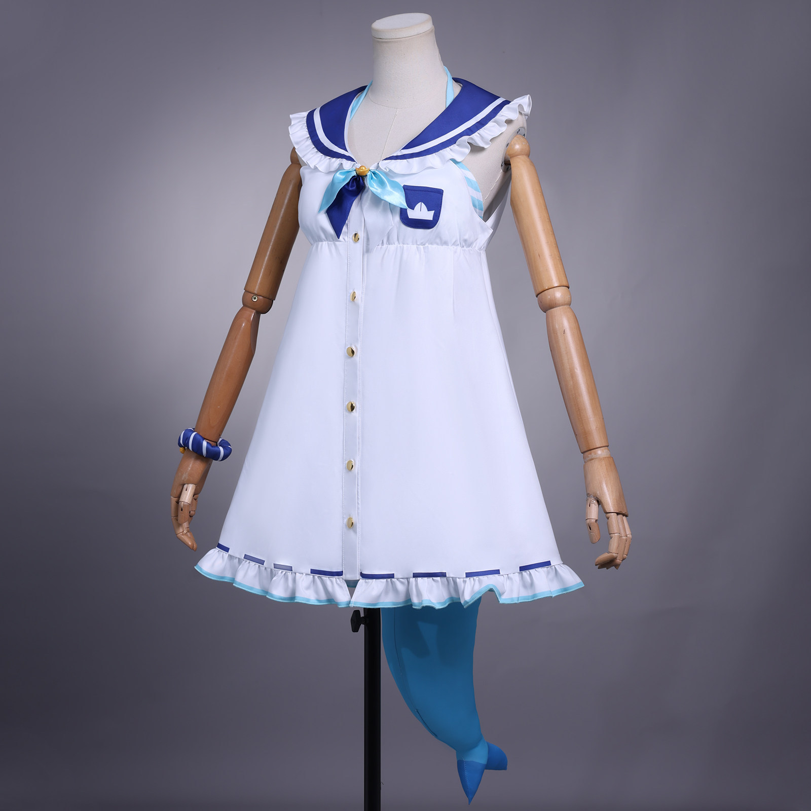 虚拟主播Saba cos Vtuber Gura转生小鲨鱼Sameko 耳朵尾巴cos服