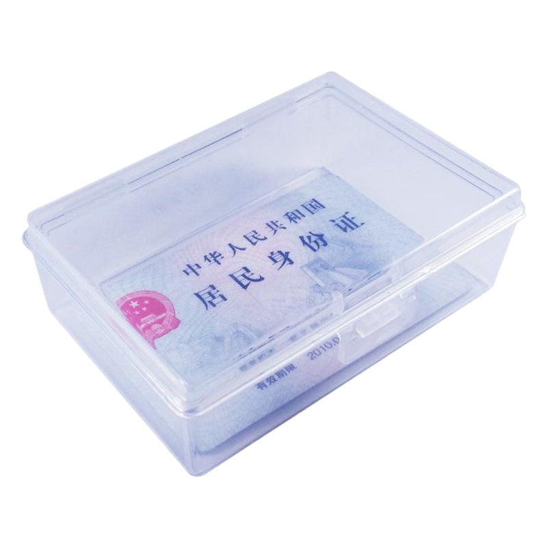 Caja de almacenamiento de PP cubierta transparente batería de hilo rectangular algodón hisopo polvo puff caja de embalaje fabricante en stock al por mayor