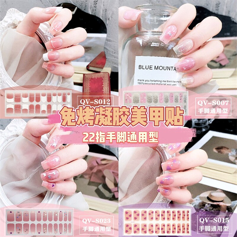 On behalf of the wholesale baking-free gel nail sticker Japanese and Korean wind flower nail sticker paper nail polish film 22 stickers