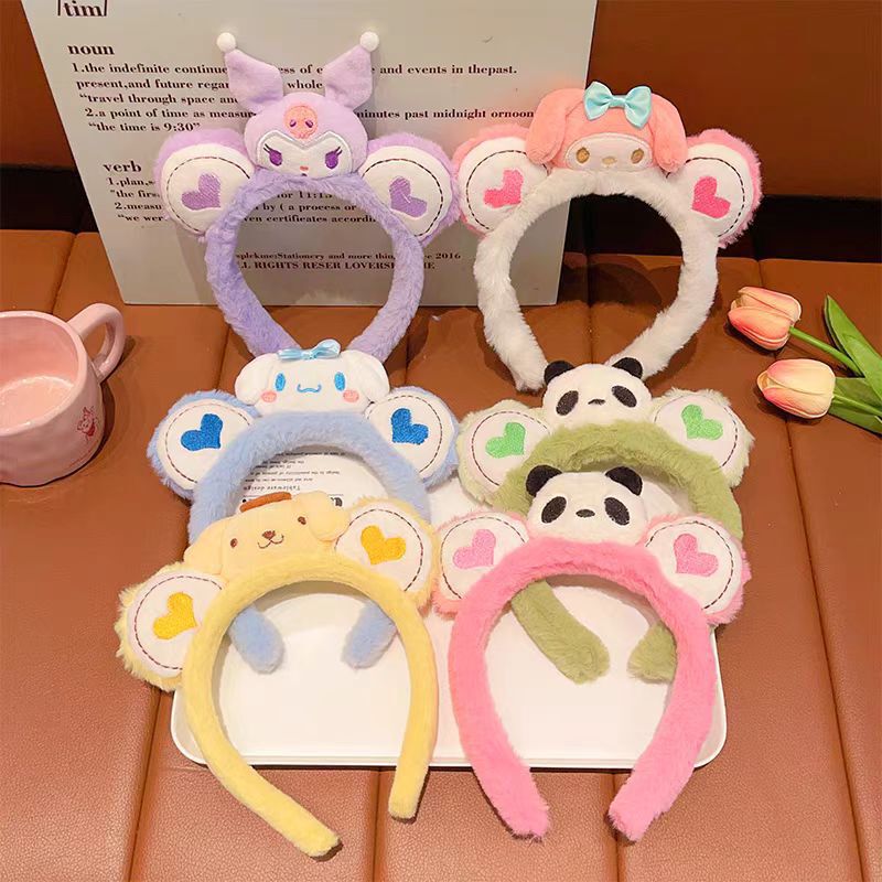 子供の漫画サンリオヘッドバンド女性かわいいクロミシナモンドッグ洗顔ヘッドバンド秋と冬のぬいぐるみ愛ヘッドバンド|undefined