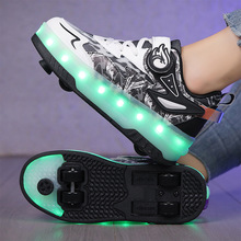 女童暴走鞋刹车2024新款儿童轮滑爆走鞋女孩四轮溜冰鞋中大童滑轮