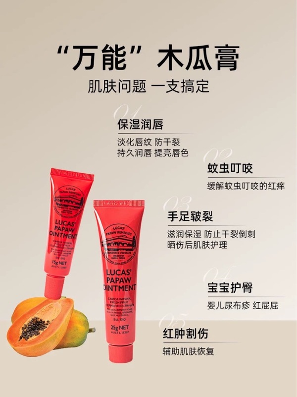 澳洲木瓜膏75g  25g多用润唇膏男女保湿滋润补水唇膜唇膏万用膏|undefined