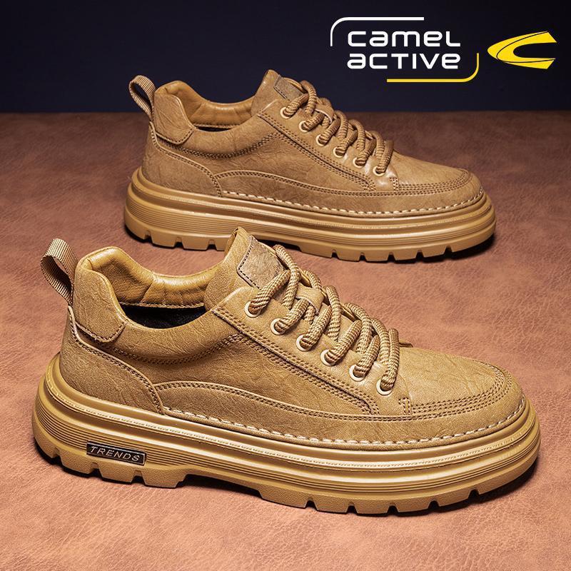 German Camel Dynamic Men's Shoes Spring British Casual Leather Shoes Men's Soft-Soled Work Shoes Versatile Low-Top Dad Shoes