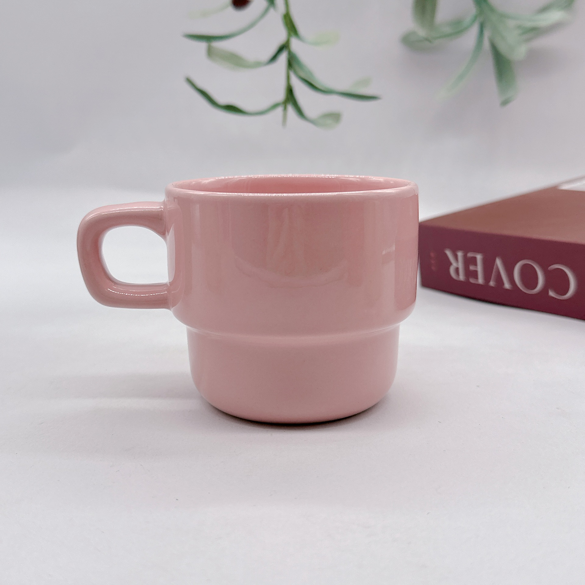 叠叠杯ins风可爱水杯闺蜜礼物咖啡杯早餐牛奶陶瓷杯小巧伴手礼