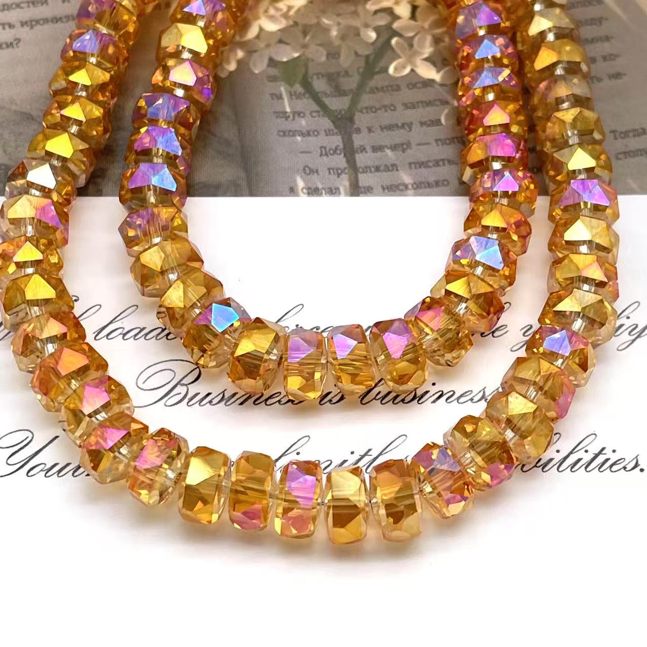 8mm Rainbow Wheel Jingjing Diy Jewelry Este embrión Vidrio Cristal Jewelry Pulsera Collar Moda Jewelry Accesorios dispersos
