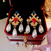 Silver needle, retro small fashionable universal earrings, wholesale