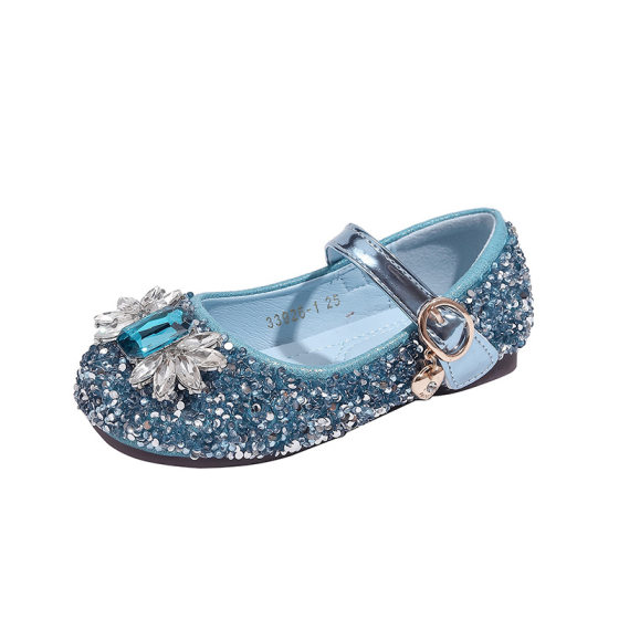 Girls Shoes Children Princess Small Leather Shoes Elsa Crystal Shoes 2025 New Spring Autumn Baby Big Boy Show