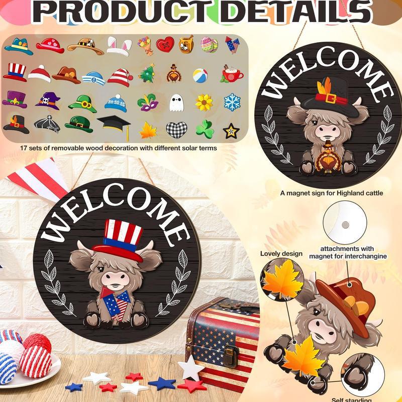 Christmas Halloween 35pcs Interchangeable Welcome Sign|undefined