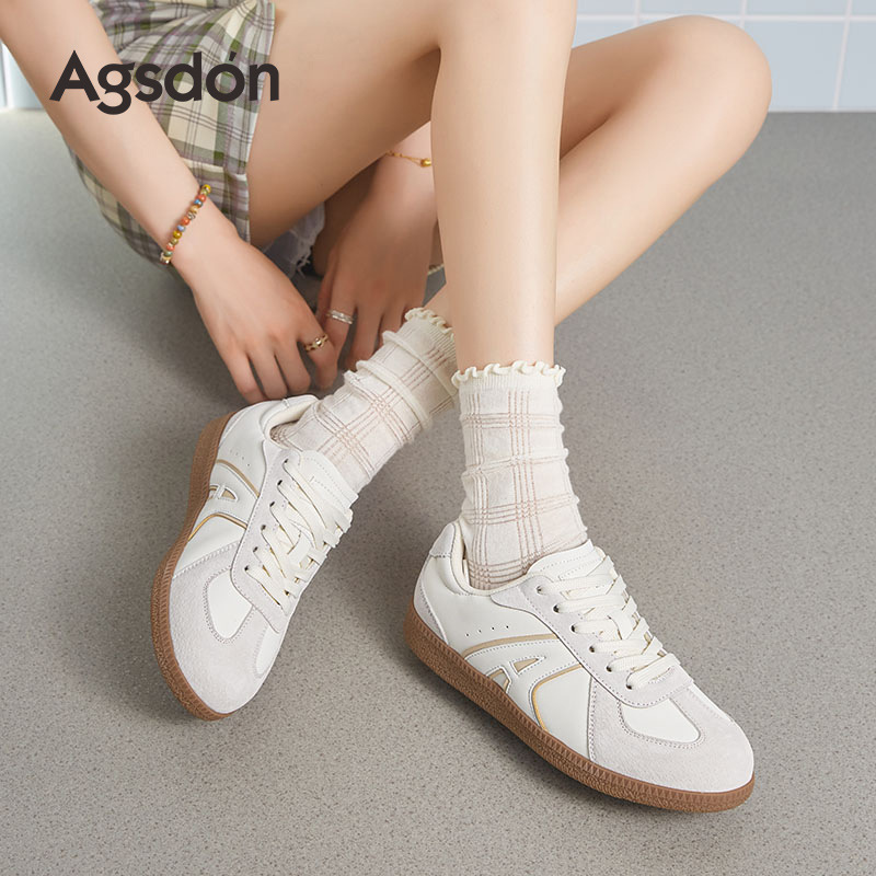 Augu Lion Dengde zapatos de entrenamiento para mujeres 2025 nuevo otoño gran hermoso Agan zapatos deportivos planos zapatos blancos zapatos de skate