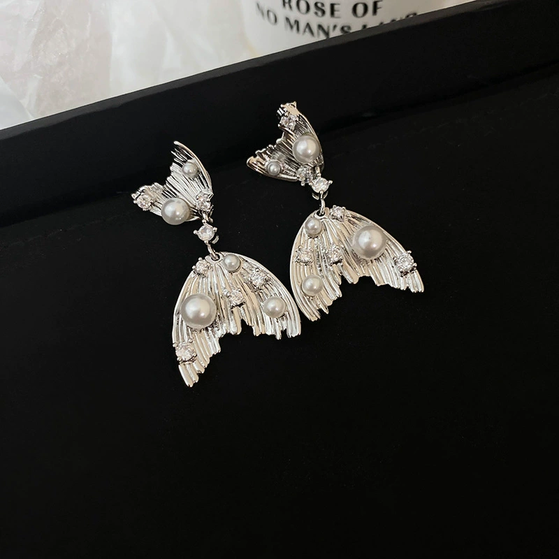 Серебряная игла, циркон, серебряные серьги, широкий цветовой диапазон, простой и элегантный дизайн