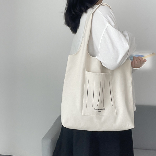 Large capacity yoga portable canvas bag literary travel ins simple fashion literary canvas bag female shoulder student