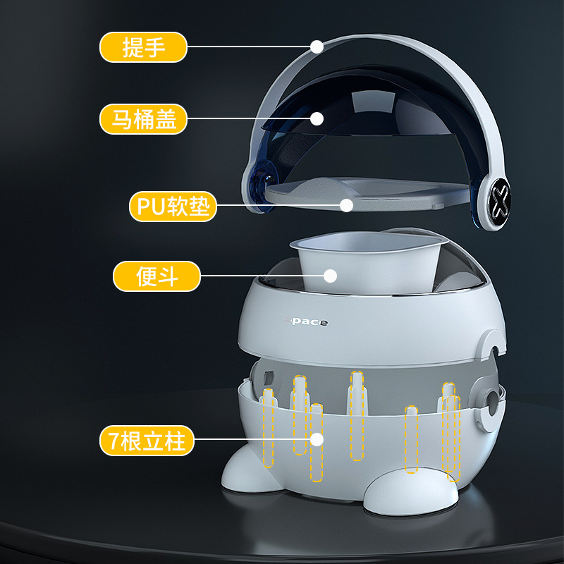 Space children's toilet seat with handles