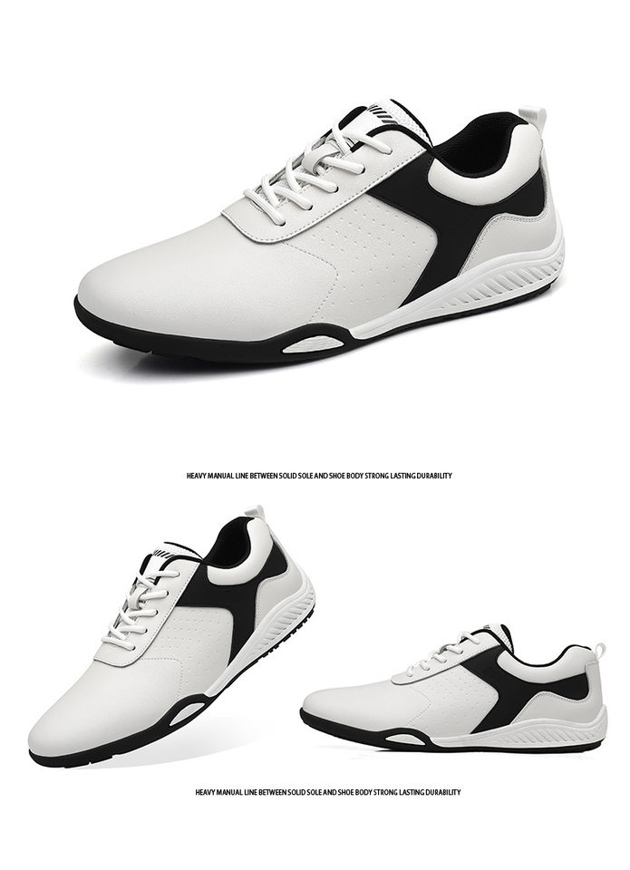 Giày sneaker nam da bò mặt mềm chống mài mòn, đế cao su gót thấp 1–3 cm, phối đồ dễ — PZ9872 màu trắng, PZ9872 màu đen chi tiết 20