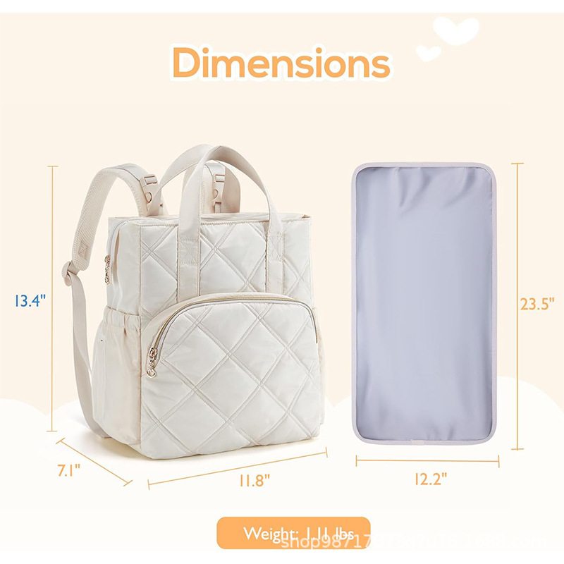 Amazon nueva bolsa de pañales de quilting mochila pequeña mochila de pañales de viaje ligero mini mochila con puerto de aislamiento térmico
