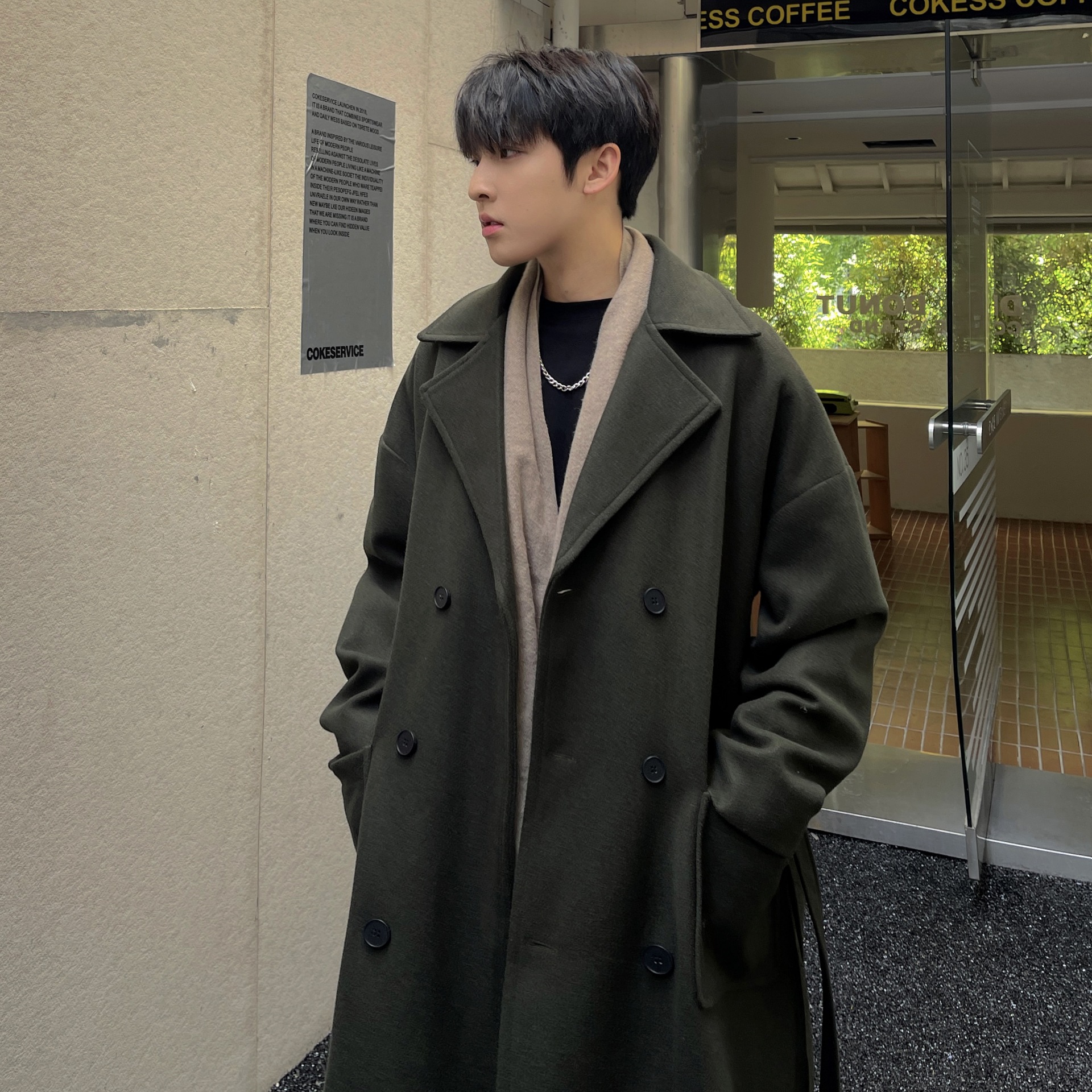 Demi-season trend woolen coat