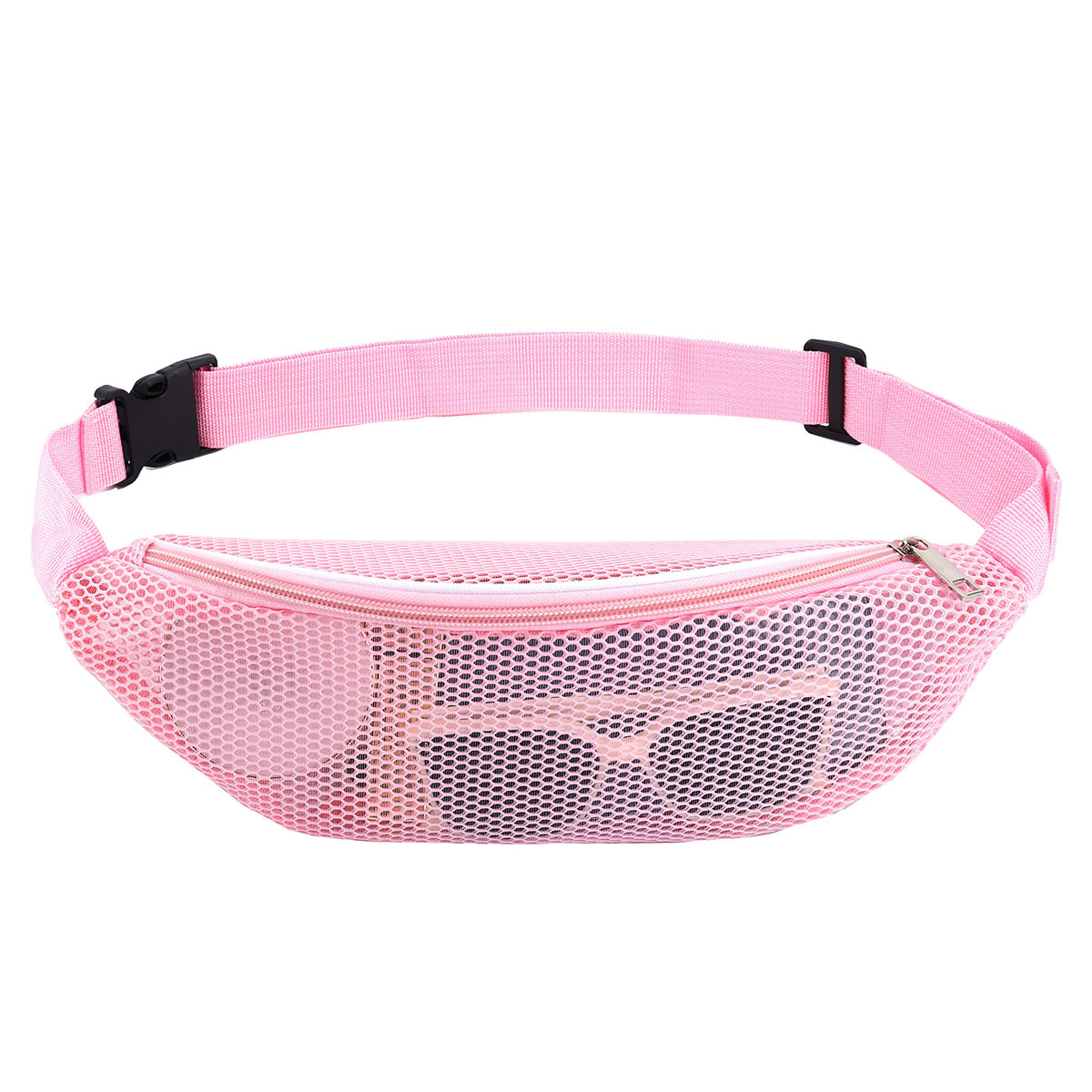 Amazon playa crossbody bolsa de cintura de malla, correa de hombro y cremallera bolsa de teléfono móvil pequeña bolsa de cintura casual hombro al aire libre